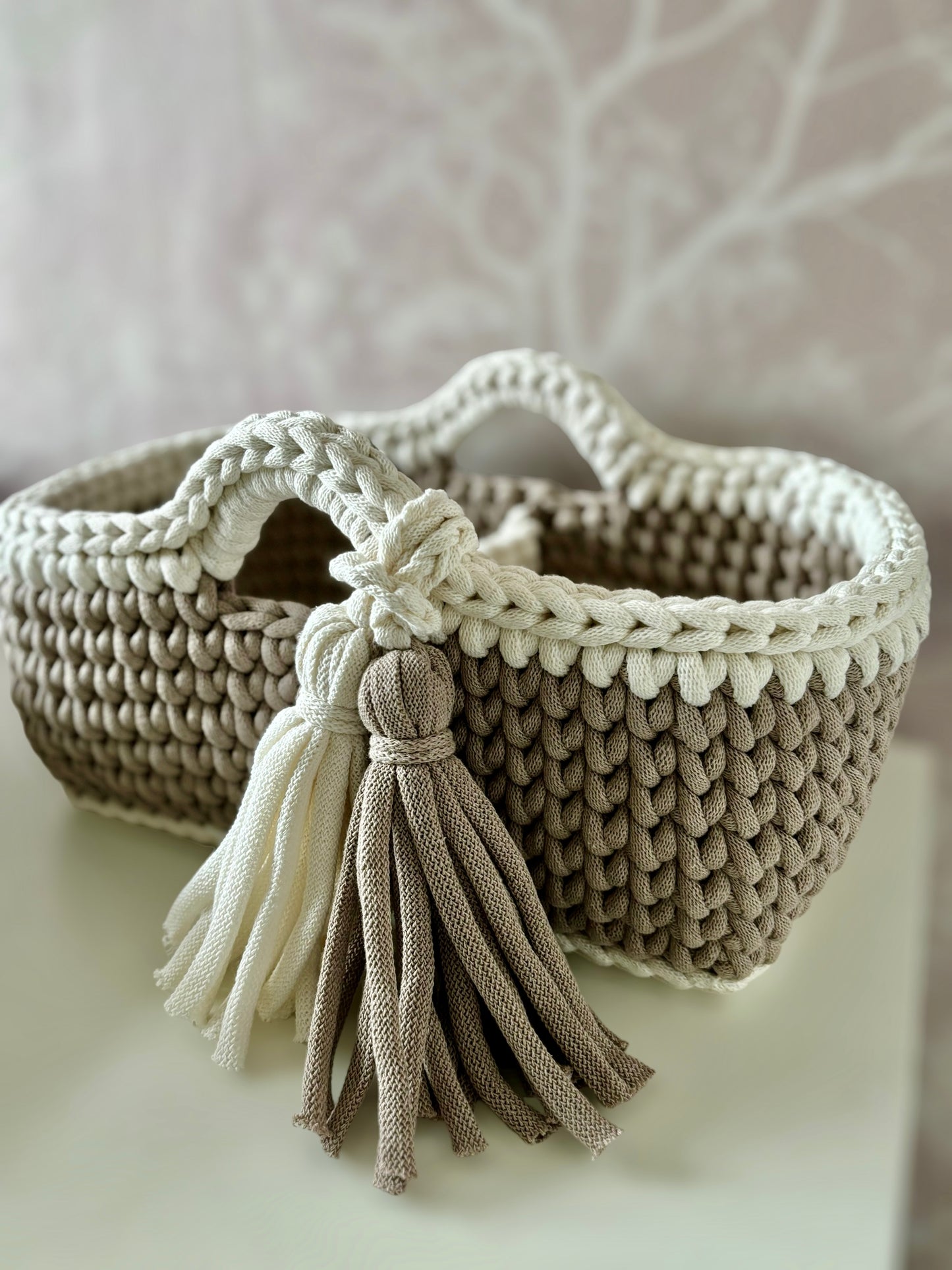 Crochet nappy caddy